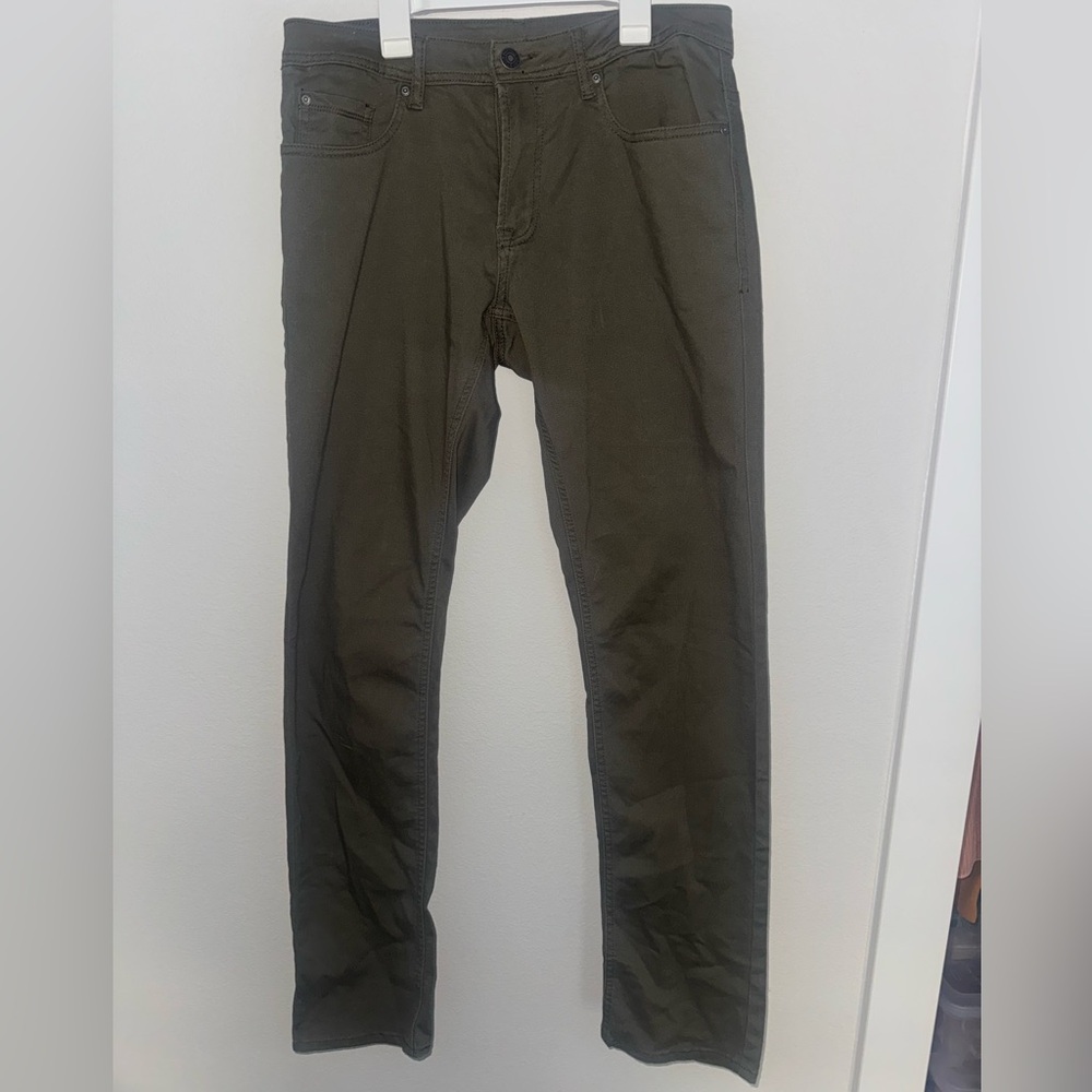 Buffalo David Bitton Archer Slim Stretch 5 Pocket Pant Green - Picture 5 of 9